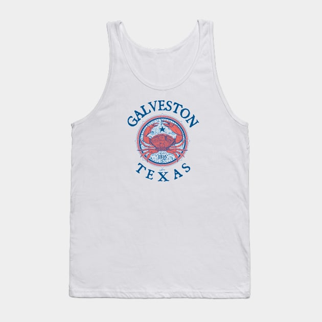 Galveston, Texas, with Stone Crab on Windrose Tank Top by jcombs
